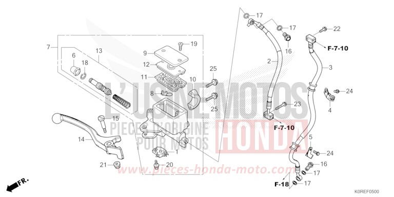 MAITRE-CYLINDRE DE FREIN AVANT CYLINDRE de SH125 PEARL COOL WHITE (NHA16) 2026