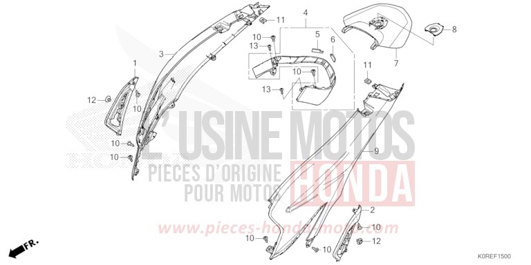HOUSSE DE CARROSSERIE de SH125 PEARL COOL WHITE (NHA16) 2026