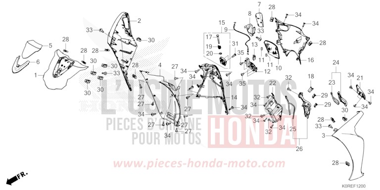 GAINE DE PROTECTION AVANT de SH125 PEARL NIGHTSTAR BLACK (NHA84) 2026