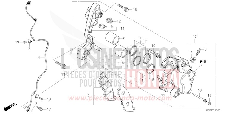ETRIER DE FREIN AVANT de SH125 PEARL NIGHTSTAR BLACK (NHA84) 2026