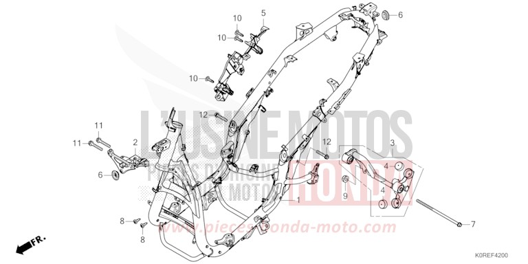 CARROSSERIE DE CHASSIS de SH125 PEARL NIGHTSTAR BLACK (NHA84) 2026