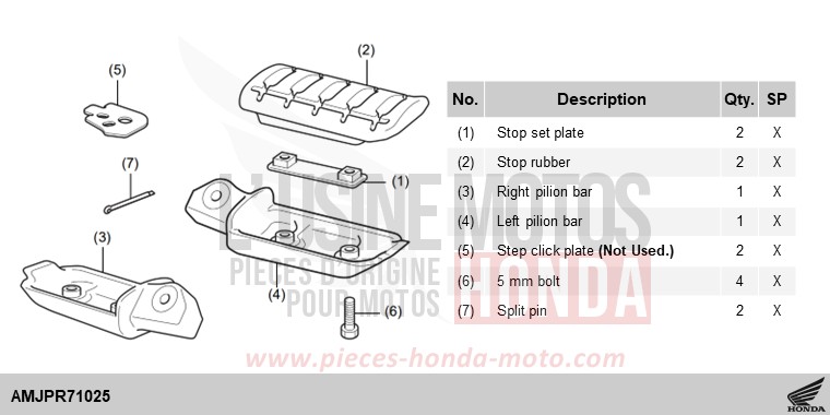 KIT,COMFORTABLE PILLION STEP de NT1100 MAT WARM ASH METALLIC (YR386) 2025