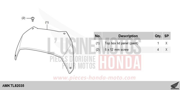 KIT,PANEL TOP BOX(PAINT) *NHC52M* de NT1100 GUNMETAL BLACK METALLIC (NHC52) 2025