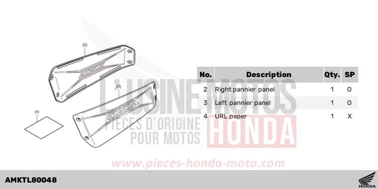 KIT,PANEL R/L PANNIER(AL) de NT1100 MAT IRIDIUM GRAY METALLIC (NHC64) 2024