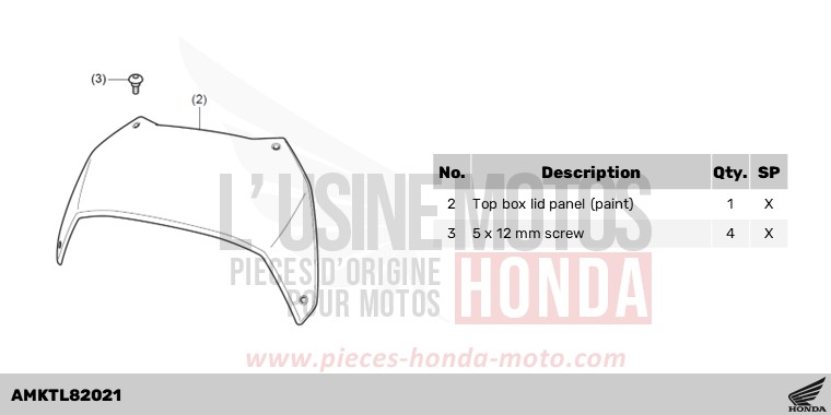 KIT,PANEL TOP BOX(PAINT) *PB417M* de NT1100 MAT IRIDIUM GRAY METALLIC (NHC64) 2024