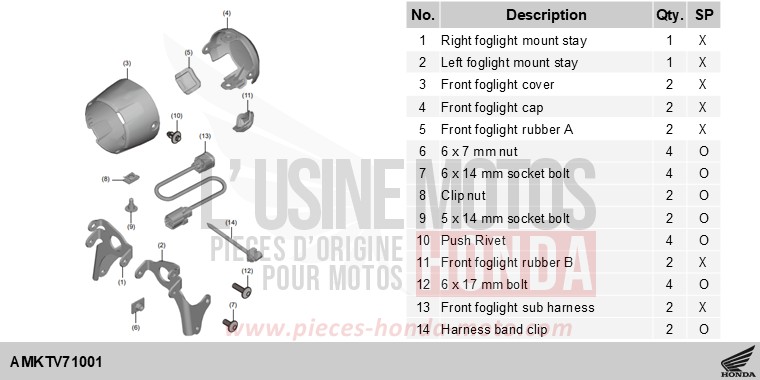 KIT,FR FOG LIGHT ATT de X-ADV GRAPHITE BLACK (NHB01) de 2025
