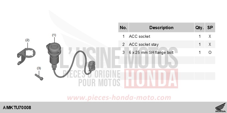 KIT,ACC SOCKET de X-ADV PEARL GLARE WHITE (NHB53) de 2025