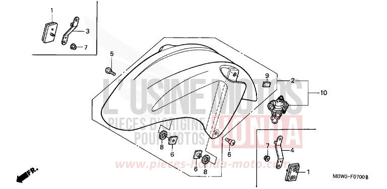 AILE AVANT de CBR600F NOIR (NH1) de 2001