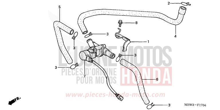 COMMANDE INJECTION D'AIR SOUPAPE (2) de CBR600F NOIR (NH1) de 2001
