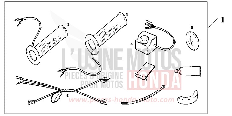 KIT POIGNEES CHAUFFANTES de CBR600F NOIR (NH1) de 2001