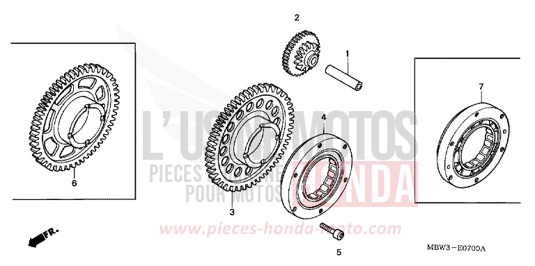 EMBRAYAGE DE DEMARRAGE de CBR600F SPARKLING RED (R127) de 2001