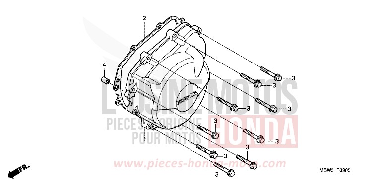 COUVERCLE DE GENERATRICE de CBR600F SPARKLING RED (R127) de 2001