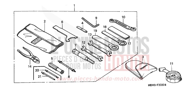 OUTILS de CBR600F SPARKLING RED (R127) de 2001