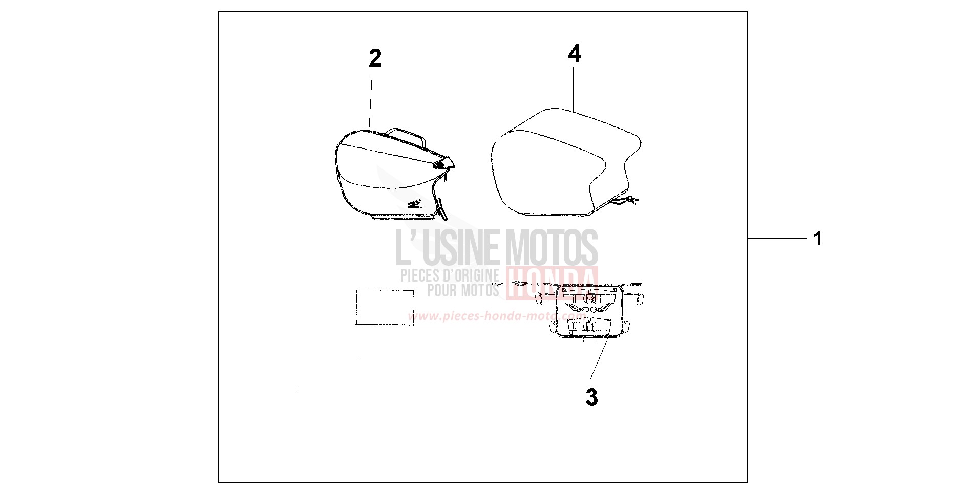 SAC ARRIERE SOUPLE TOURING de CBR600F SPARKLING RED (R127) de 2001