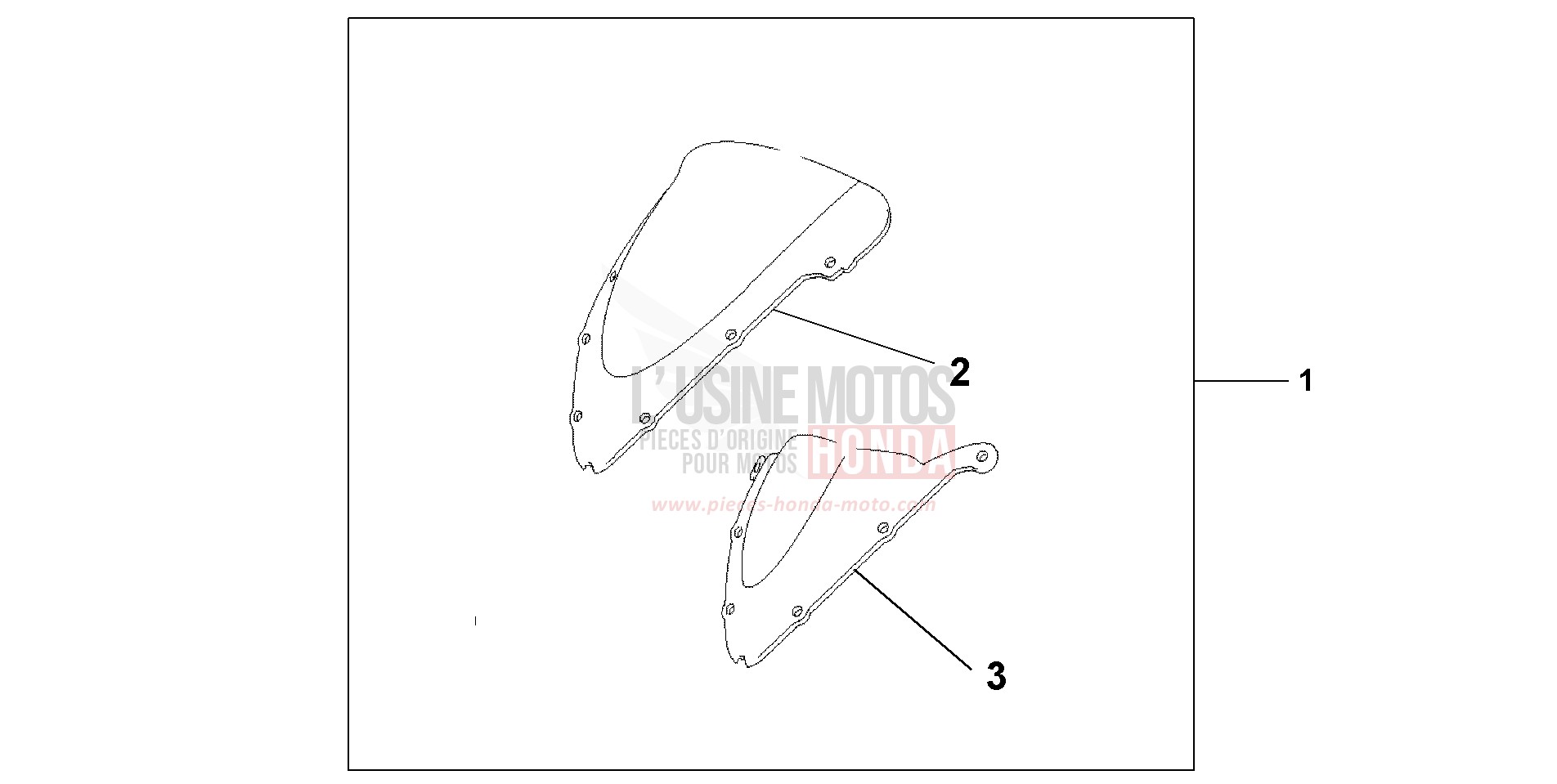 BULLE HAUTE CBR600.2001 de CBR600F SPARKLING RED (R127) de 2001