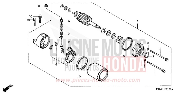 MOTEUR DE DEMARRAGE de CBR600F ITALIAN RED (R157) de 2004