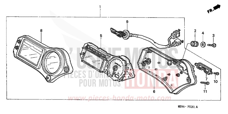 COMPTEUR de CBR600F ITALIAN RED (R157) de 2004