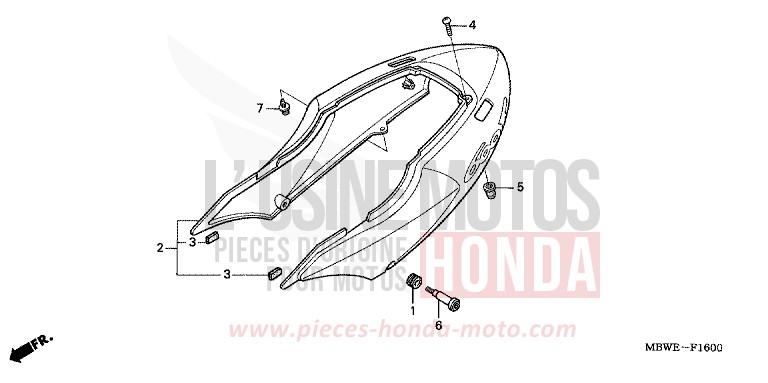 CAPOT ARRIERE (CBR600F/F44) de CBR600F ITALIAN RED (R157) de 2004