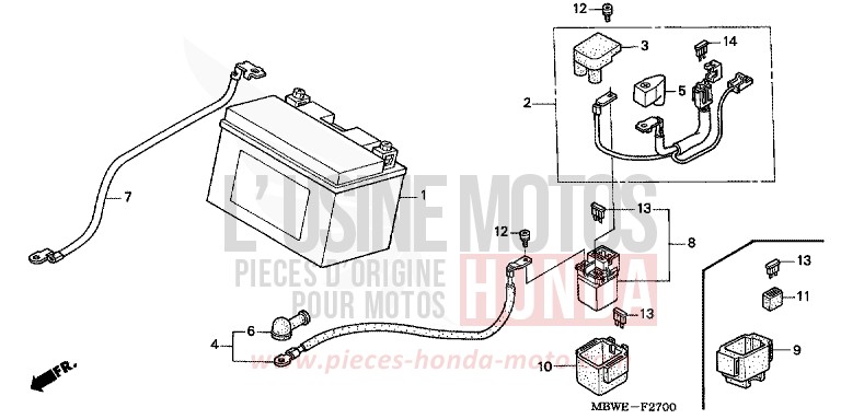 BATTERIE de CBR600F ITALIAN RED (R157) de 2004