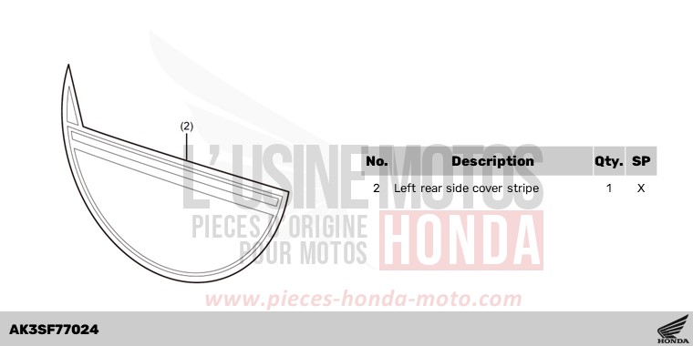 REAR SIDE COVER STRIPE de CL500 MAT FRESCO BROWN (Y215) de 2025