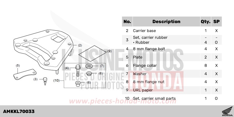 KIT,CARRIER BRKT de CL500 MAT FRESCO BROWN (Y215) de 2025