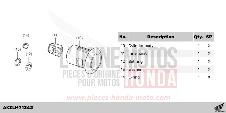 KIT,CYLN SET 1KEY TYPE1 T2.3 de CL500 MAT FRESCO BROWN (Y215) 2025