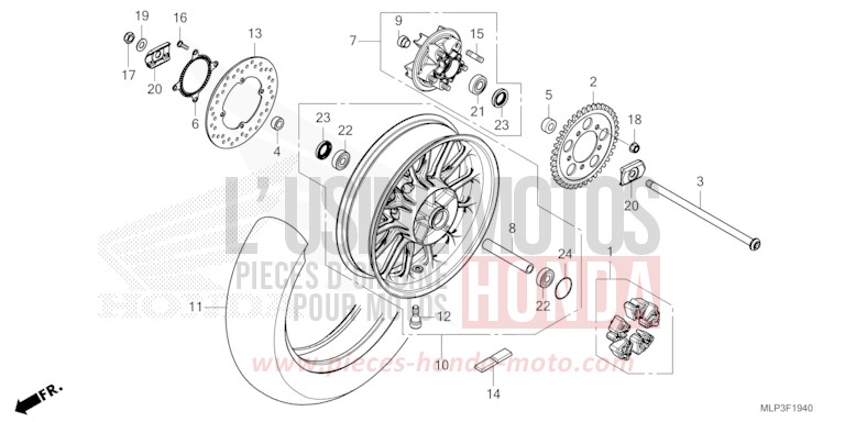 ROUE ARRIERE de CL500 MAT LAUREL GREEN METALLIC (G207) de 2025