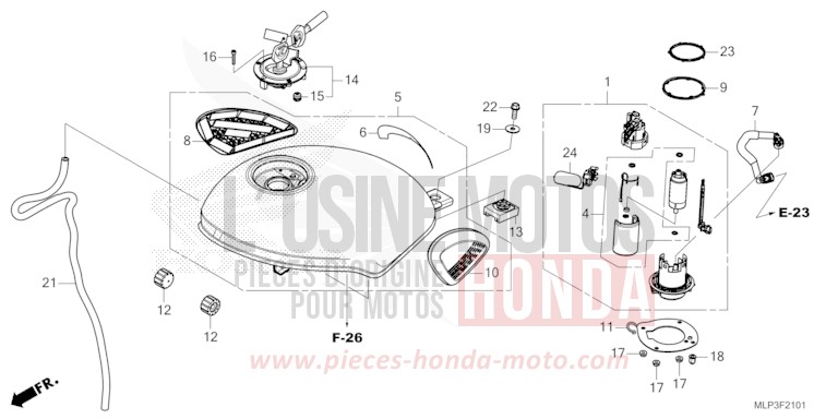 RESERVOIR A CARBURANT/POMPE A CARBURANT (CL500AS/T) de CL500 MAT LAUREL GREEN METALLIC (G207) de 2025