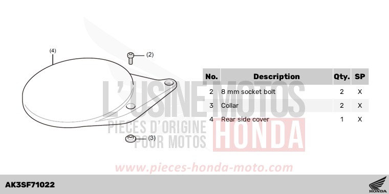 REAR SIDE COVER de CL500 MAT LAUREL GREEN METALLIC (G207) de 2025