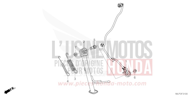 BEQUILLE LATERALE de CL500 PEARL DUSK YELLOW (Y238) de 2025