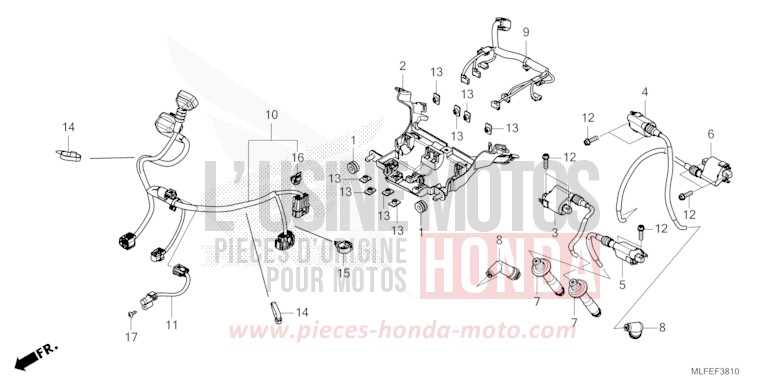 FAISCEAU SECONDAIRE/BOBINE D'ALLUMAGE de NT1100 GUNMETAL BLACK METALLIC (NHC52) de 2025