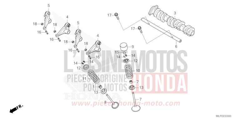 ARBRE A CAMES/SOUPAPE de NT1100 MAT WARM ASH METALLIC (YR386) de 2025