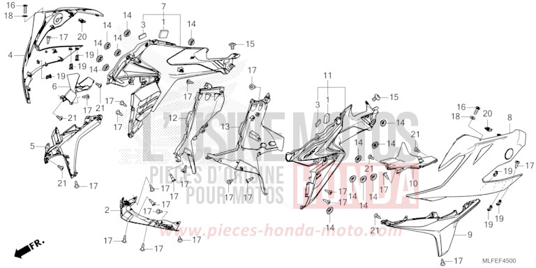 CARENAGE MILIEU de NT1100 MAT WARM ASH METALLIC (YR386) de 2025