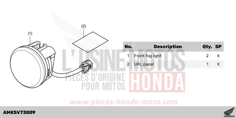 KIT,FR FOG LIGHT de X-ADV IRIDIUM GRAY METALLIC (NHC65) de 2024