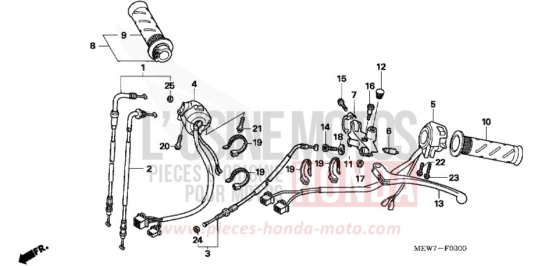 LEVIER DE GUIDON/COMMUTATEUR/CABLE de Deauville SHASTA WHITE (NH138) de 2010