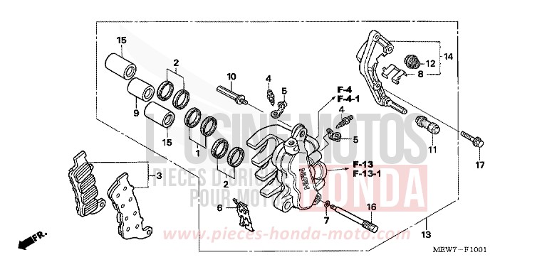 MACHOIRE DE FREIN AVANT G. de Deauville SHASTA WHITE (NH138) de 2010