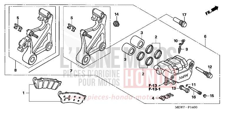 ETRIER DE FREIN ARRIERE de Deauville SHASTA WHITE (NH138) de 2010
