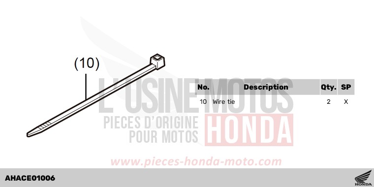 CLAMP,CORD de CB1000R GRAPHITE BLACK (NHB01) 2023