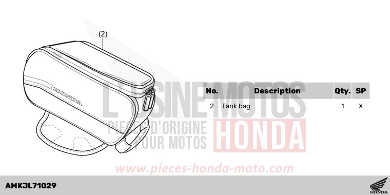 KIT,TANK BAG de CB1000R GRAPHITE BLACK (NHB01) 2023
