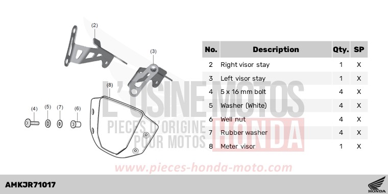 KIT,METER VISOR de CB1000R GRAPHITE BLACK (NHB01) 2023