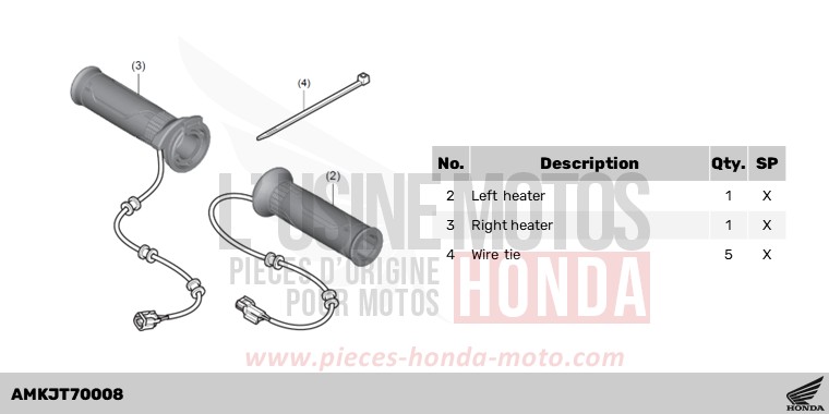 KIT,GRIP HEATER & ATT de CB1000R GRAPHITE BLACK (NHB01) 2023