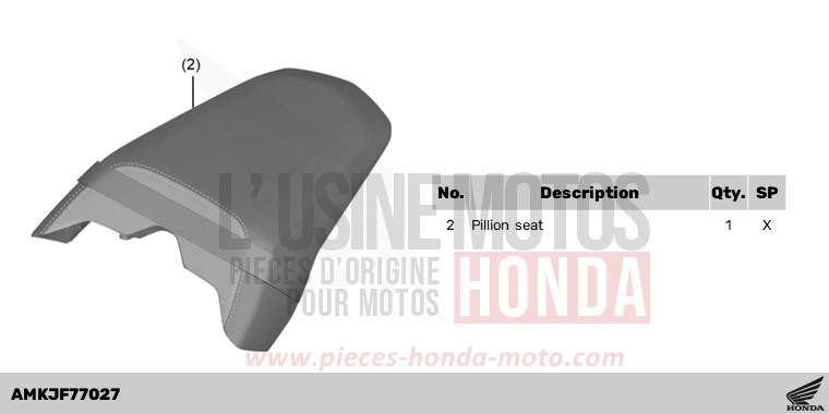 KIT,PILLION SEAT(ALCANTARA) de CB1000R MAT JEANS BLUE MATALLIC (PB417) 2023