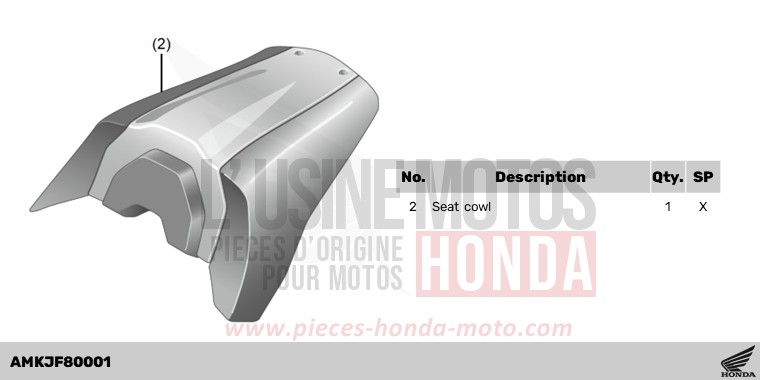 REAR SEAT COWL *R337M* BORDEAUX RED METALLIC de CB1000R MAT JEANS BLUE MATALLIC (PB417) 2023