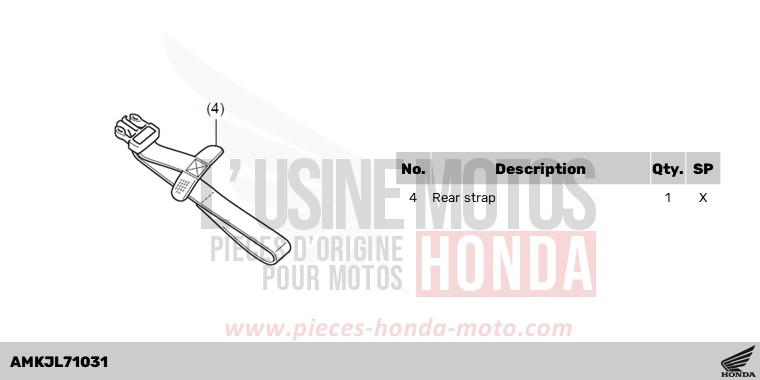 KIT,SEAT BAG ATT(LUGGAGE BASE) de CB1000R BORDEAUX RED METALLIC (R337) 2023