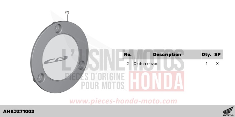 KIT,CLUTCH COVER de CB1000R BORDEAUX RED METALLIC (R337) 2023