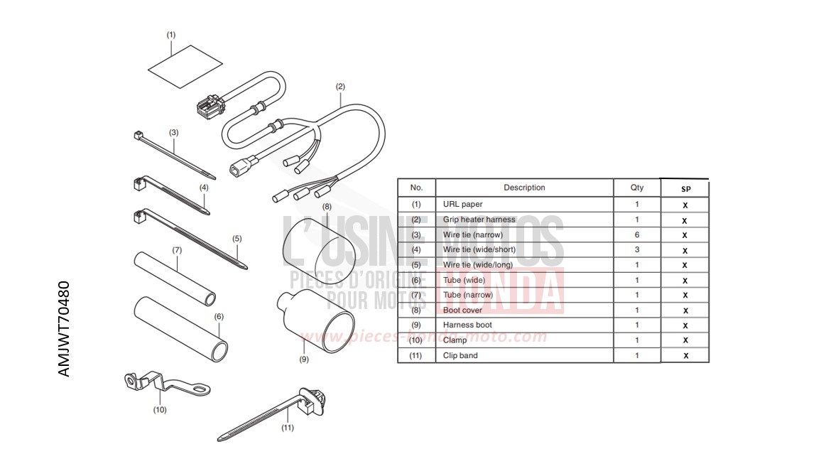KIT,GRIP HEATER ATT de CB500F GRAND PRIX RED (R380) 2022