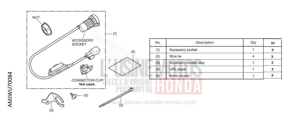 KIT,ACC SOCKET de CB500F MAT AXIS GRAY METALLIC (NH303) 2022