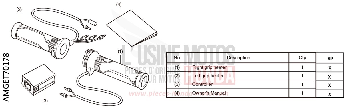 KIT,GRIP HEATER(12A-TYPE) de CB500F PEARL DUSK YELLOW (Y238) 2022