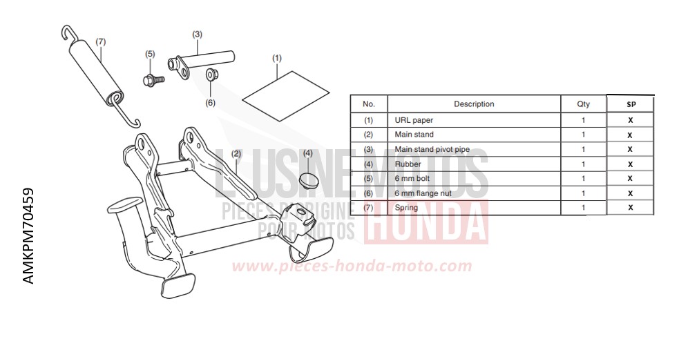 KIT,MAIN STAND de CB500F PEARL SMOKY GRAY (NHC53) 2022