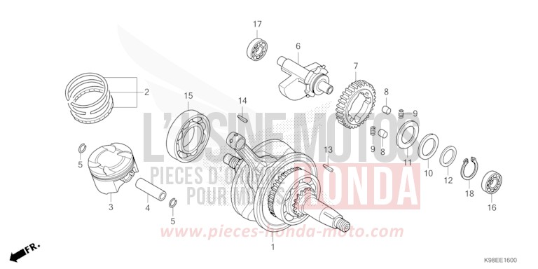 VILEBREQUIN/PISTON de CB125R MAT LUCENT SILVER METALLIC (NHC09) 2026